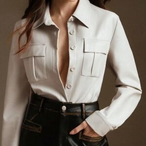 Long Sleeve Leather Shirt
